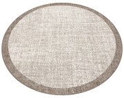 Covor sisal Floorlux cerc 20401 Cadru şampanie si taupe