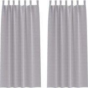 vidaXL Perdele Opaque cu Inel 2 pcs Gri Metalic 245 x 140 cm Poliester