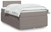 vidaXL Pat box spring cu saltea, taupe, 120x190 cm material textil