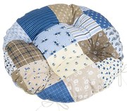 Bellatex Perna Adéla matlasată rotundă Patchworkalbastră 40 x 40 cm