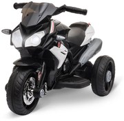 Motocicleta Electrica HOMCOM, pentru Copii 3-6 ani Max. 25 kg, Baterie 6V si Viteza 3km/h, Neagra | Aosom RO