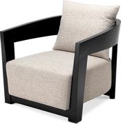 Fotoliu design modern cu tesatura de culoarea crem Rubautelli negru 109584 HZ