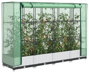 vidaXL Strat înălțat cu husă de seră, aspect ratan, 160x40x123 cm