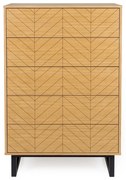 Comodă în decor de stejar Woodman Camden Herringbone Print, 80 x 123 cm