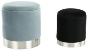 Set doua taburete, gri/crom argintiu si negru/crom argintiu, AIGUL SET
