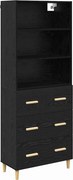 vidaXL Bufet cu sertar Stejar Negru 69,5 x 32,5 x 180 cm Lemn compozit