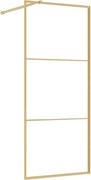 vidaXL Paravan de duș walk-in auriu, 90x195 cm sticlă ESG transparentă