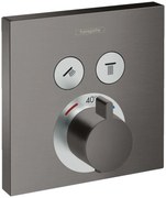 Baterie dus termostatata Hansgrohe Shower Select cu montaj incastrat si 2 iesiri, brushed black chrome - 15763340