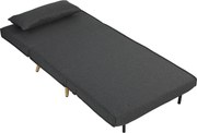 HOMCOM Fotoliu Extensibil 3 în 1 cu Spătar Reglabil pe 3 Niveluri și Pernă, Material Textil cu Aspect de In, Gri | Aosom Romania