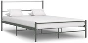 vidaXL Cadru de pat, gri, 160 x 200 cm, metal