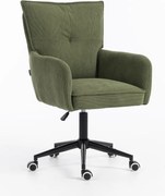 HR250K Scaun Catifea Reiată Premium culoare verde salvie Bază Neagră