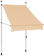 vidaXL Copertină retractabilă manual, dungi portocaliu și alb, 100 cm