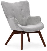 Fotoliu gri cu tapițerie din catifea reiată Niko – Ropez