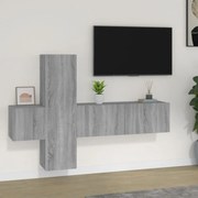 vidaXL Set dulap TV, 3 piese, gri sonoma, lemn prelucrat