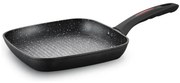 Tigaie grill Royalty Line FGN24, 24 cm, Finisaj marmura, Inductie, Negru