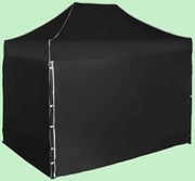 Pavilion de grădină 2x3m - din oțel, Negru, 4 pereţi laterali