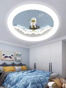 Lustră LED pentru Camera Copiilor, Design Astronaut pe Rachetă, Ø550 mm, 3 Culori de Lumină