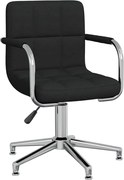 vidaXL Scaun de birou pivotant, negru, material textil
