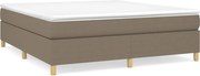 vidaXL Pat box spring cu saltea, gri taupe, 160x200 cm material textil