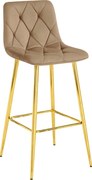 Scaun Bar Fido Catifea Maro Picioare Metalice Finisaj Auriu