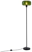 Lampă de podea retro neagră cu sticlă verde - Bizle