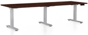 Masă înălțime reglabilă OfficeTech Long, 240 x 80 cm, picioare gri, wenge