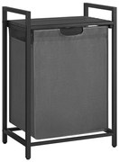 Coș pentru rufe REX, negru/gri