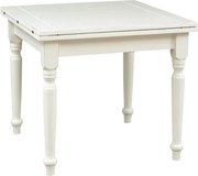 Masa pliabila, L90(180) 90 H80 cm, culoare alb antic, Lemn masiv