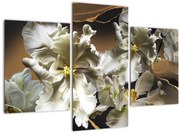 Tablou - Flori de orhidee pe fundal de marmură (90x60 cm)