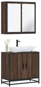 vidaXL Set mobilier de baie, 2 piese, stejar maro, lemn prelucrat