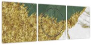 Tablou - Marmură verde N⁰2 (cu ceas) (90x30 cm)