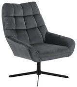 Fotoliu gri pivotant cu tapițerie din catifea Paris – Actona