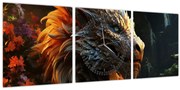 Tablou - Dragon (cu ceas) (90x30 cm)