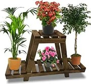 Resigilat:Etajera flori din lemn, Homs Garden 2, Natur, 75 x 49 x 25 cm