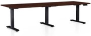 Masă înălțime reglabilă OfficeTech Long, 240 x 80 cm, picioare negre, wenge