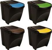 vidaXL Coșuri de gunoi stivuibile 4 buc. antracit, 100 L polipropilenă