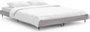 vidaXL Cadru de pat, gri sonoma, 135x190 cm, lemn prelucrat