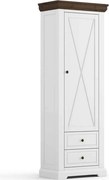 Dulap lemn masiv nuc Iris II Alb/, 70 × 42 × 200 cm