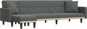 vidaXL Canapea extensibilă în formă de L gri 275x140x70 cm textil