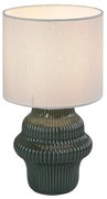Lampa de masa ceramica verde abajur alb Glimo