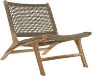 Fotoliu tip scaun maro , din lemn de tec si rattan