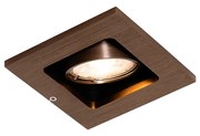 Spot încastrat inteligent bronz închis rotativ și înclinabil, incl. Wifi GU10 50mm - Qure