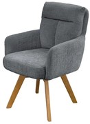 Set de 2 scaune pivotante picioare din lemn Big George gri chenille