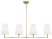 Lustra cu 4 brate design modern Safiano auriu, alb