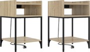 vidaXL Dulap de noapte cu raft 2 pcs Stejar Sonoma 40 x 40 x 61 cm