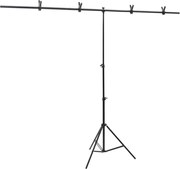 vidaXL Suport de fundal în formă de T, negru, 201x60x(70-200) cm