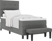 vidaXL Pat cu arcuri cu saltea Gri închis 80 x 200 cm țesătură