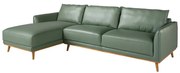 Coltar LUX design italian cu sezlong stanga Cowhide verde