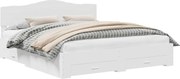 vidaXL Cadru de pat cu headboard Alb 200 x 200 cm Lemn compozit