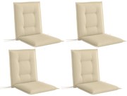 Outsunny Set 4 perne de scaun 108 x 50 x 5 cm cu curele, pernă de șezut pentru interior și exterior, Bej | Aosom Romania